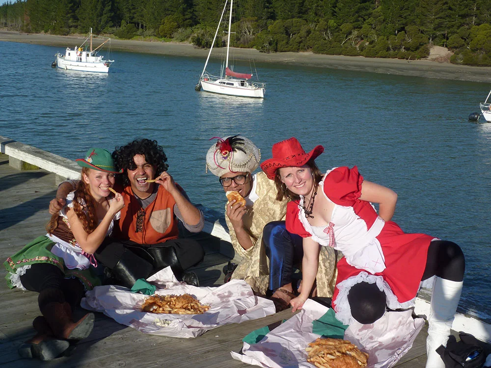 Fish and chips at Mapua Wharf