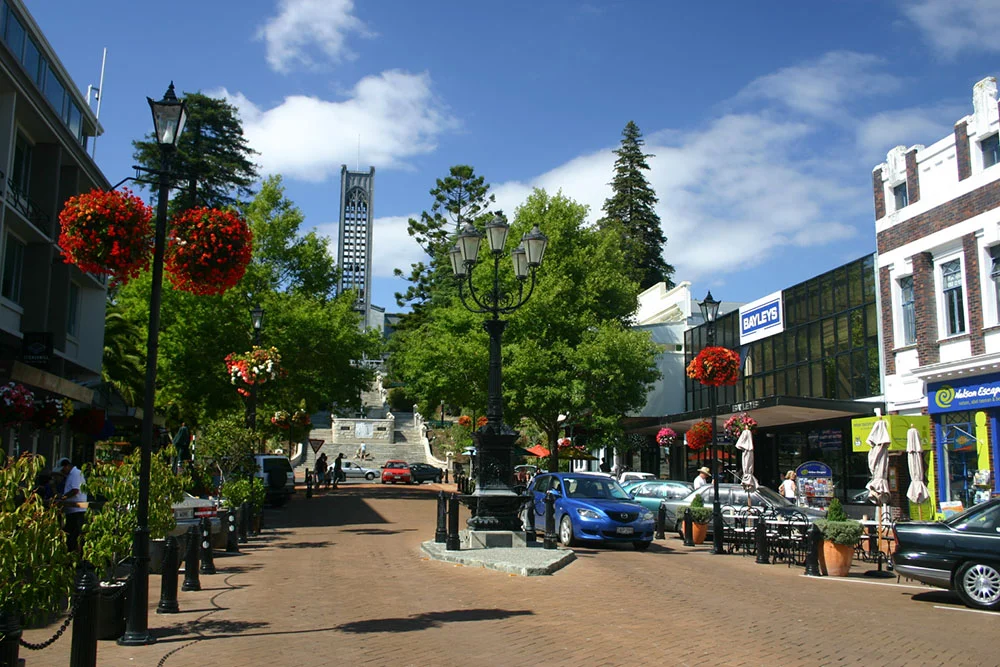 Nelson Cathedral at the top of Trafalgar Street