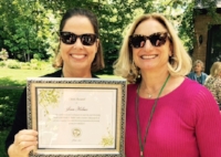 Sarah Dimling, President and Vanessa Pariadis with Joan Holmes' Award