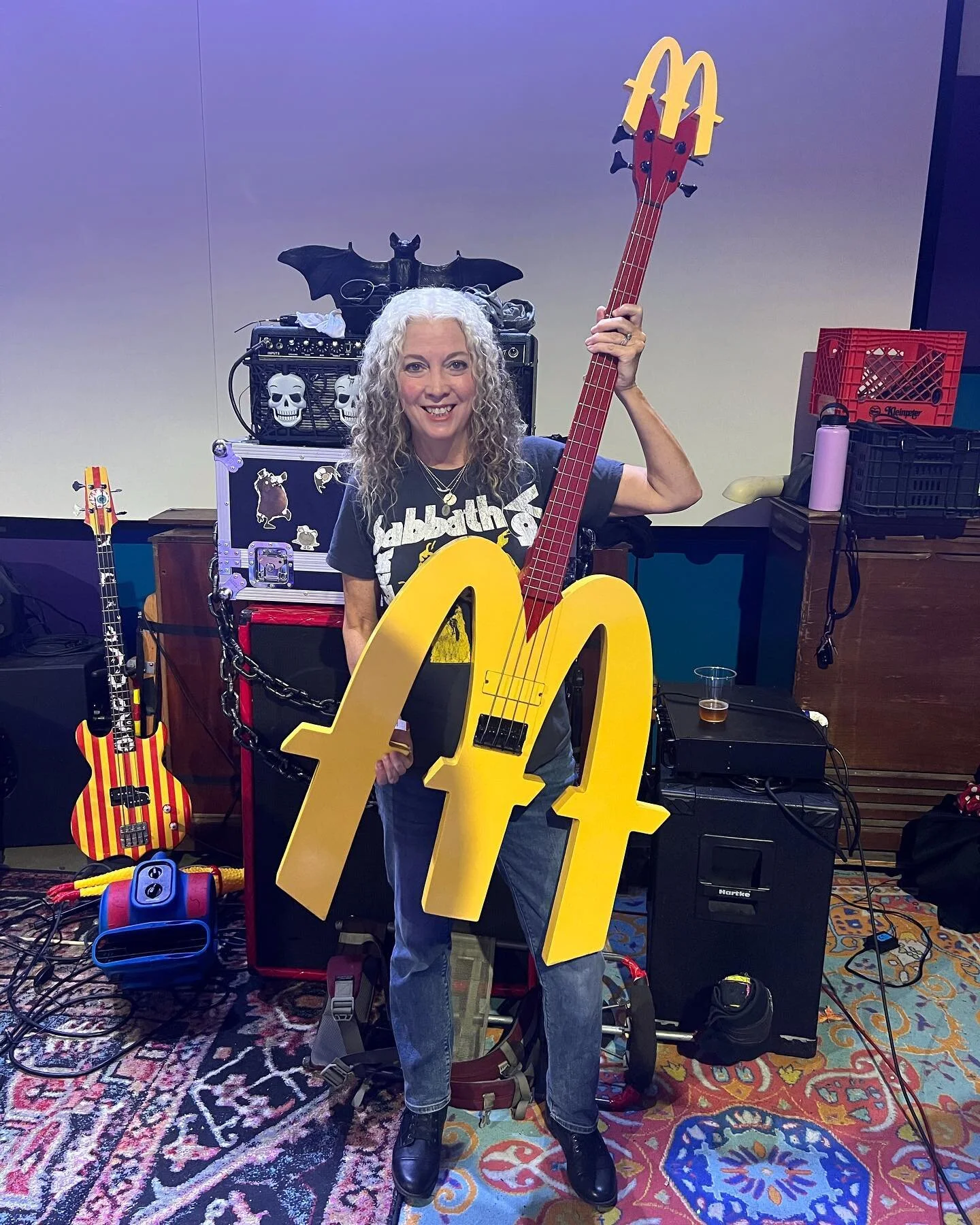 Just came across this pic from when we played New Orleans and @seanyseult from @whitezombieofficial had to fill in for #grimalice when he suddenly ran off stage to grab a milkshake. Check for a Mac Attack in your area or plan a road trip. HECK WE DID