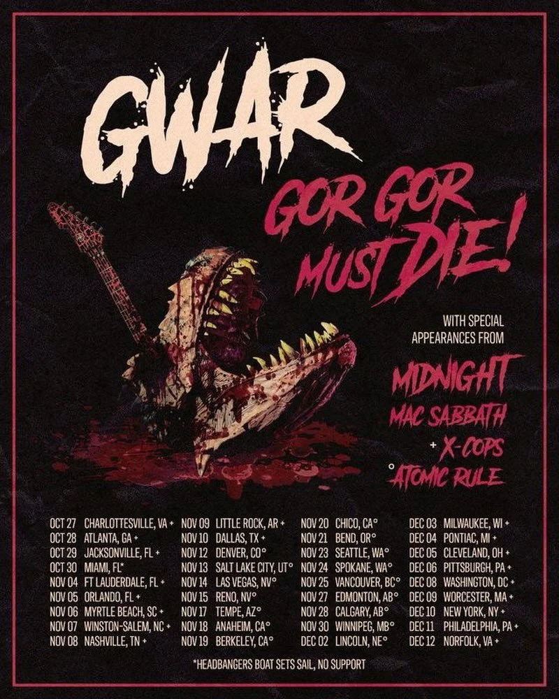 @officalmacsabbath announces 36 date tour with @gwar and @midnight_maniaxe Certain dates with @xcopsofficial and @atomicruleband 
All dates, information, and Ticket links at officialmacsabbath.com  ON SALE French fryday May 1
