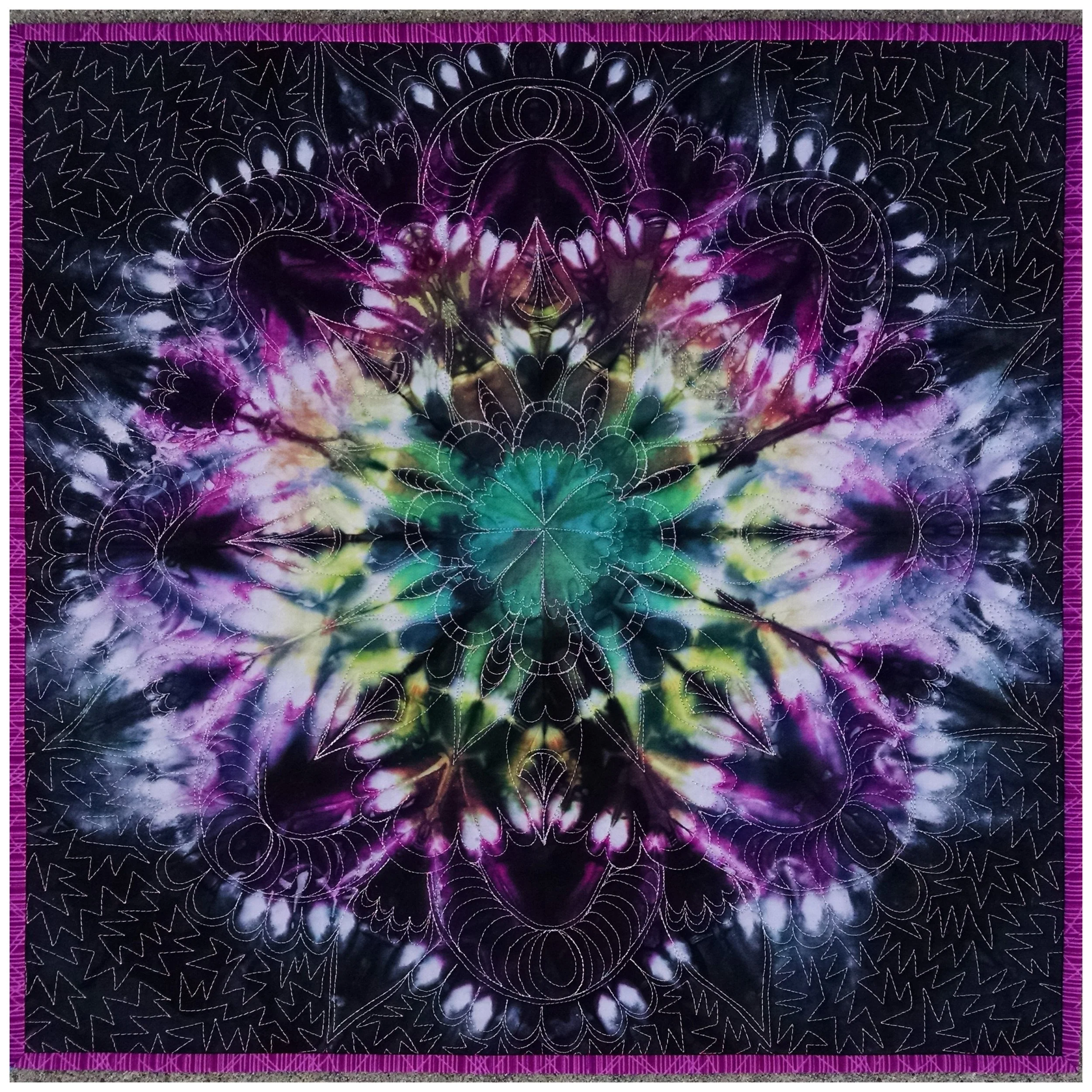 Moonlit Hand Dyed Mandala (22" square)