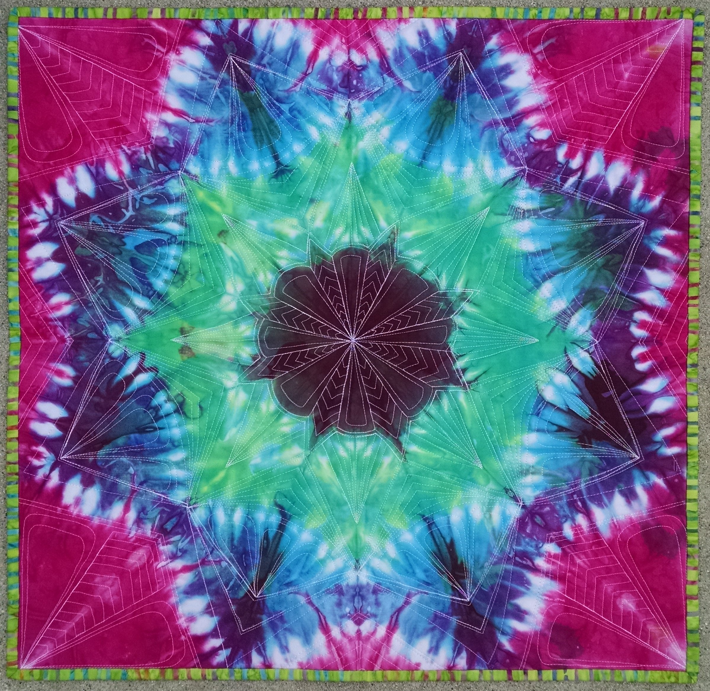 Starburst Hand Dyed Mandala (22" square)