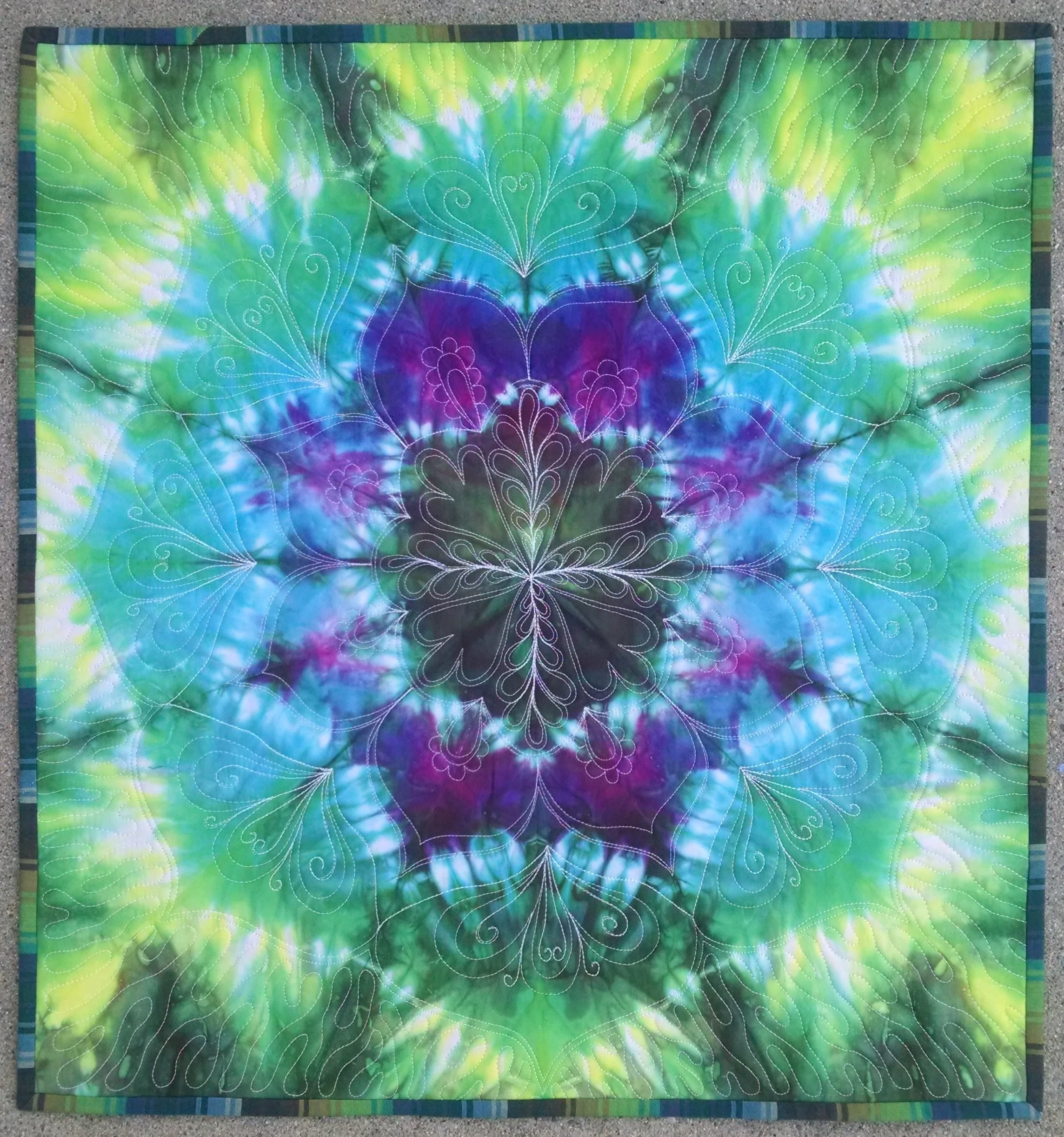 Peacock Paisley Hand Dyed Mandala (22" square)