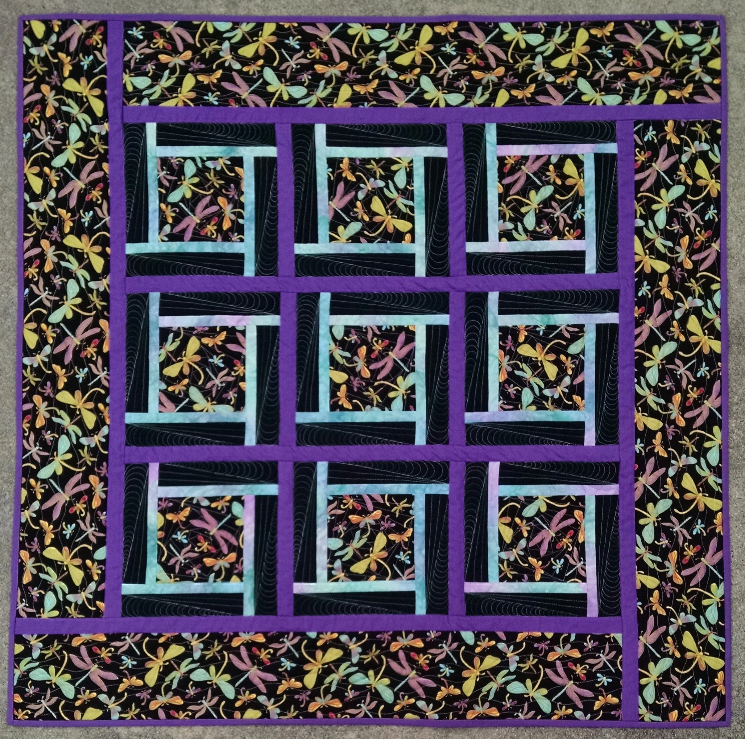 Dancing Dragonflies (45" square)