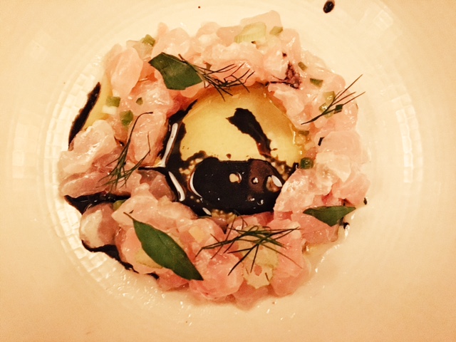 Red snapper, squid ink, jalapeño, buddha’s hand