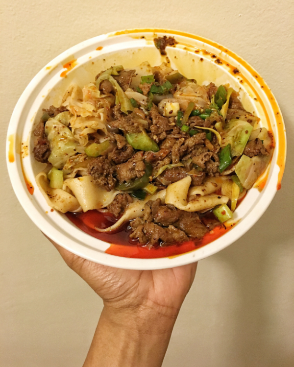 Spicy lamb noodles