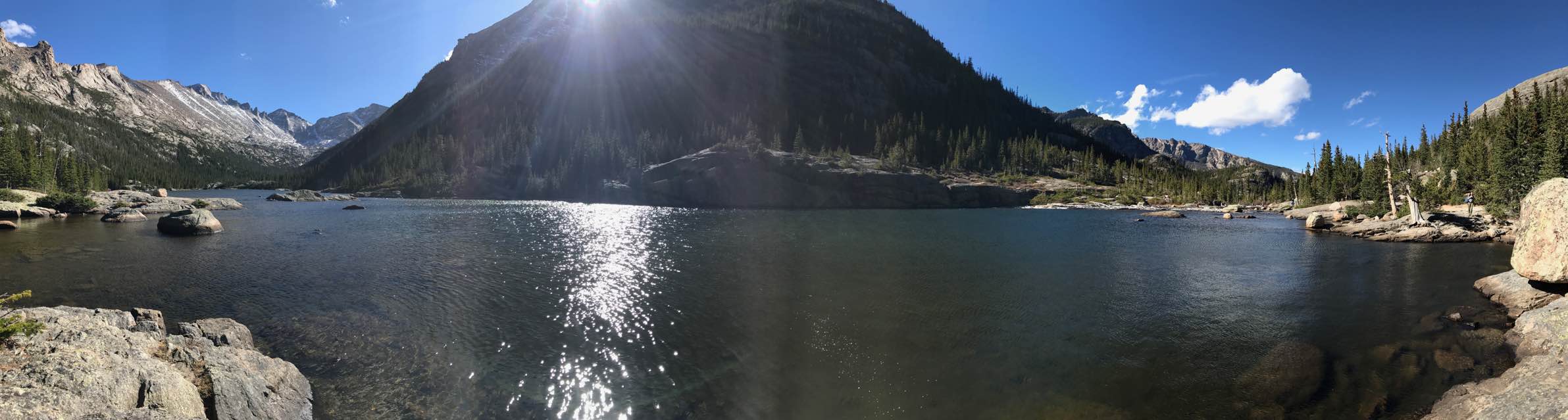 View from Mills Lake inside of Rocky Mountain National Park