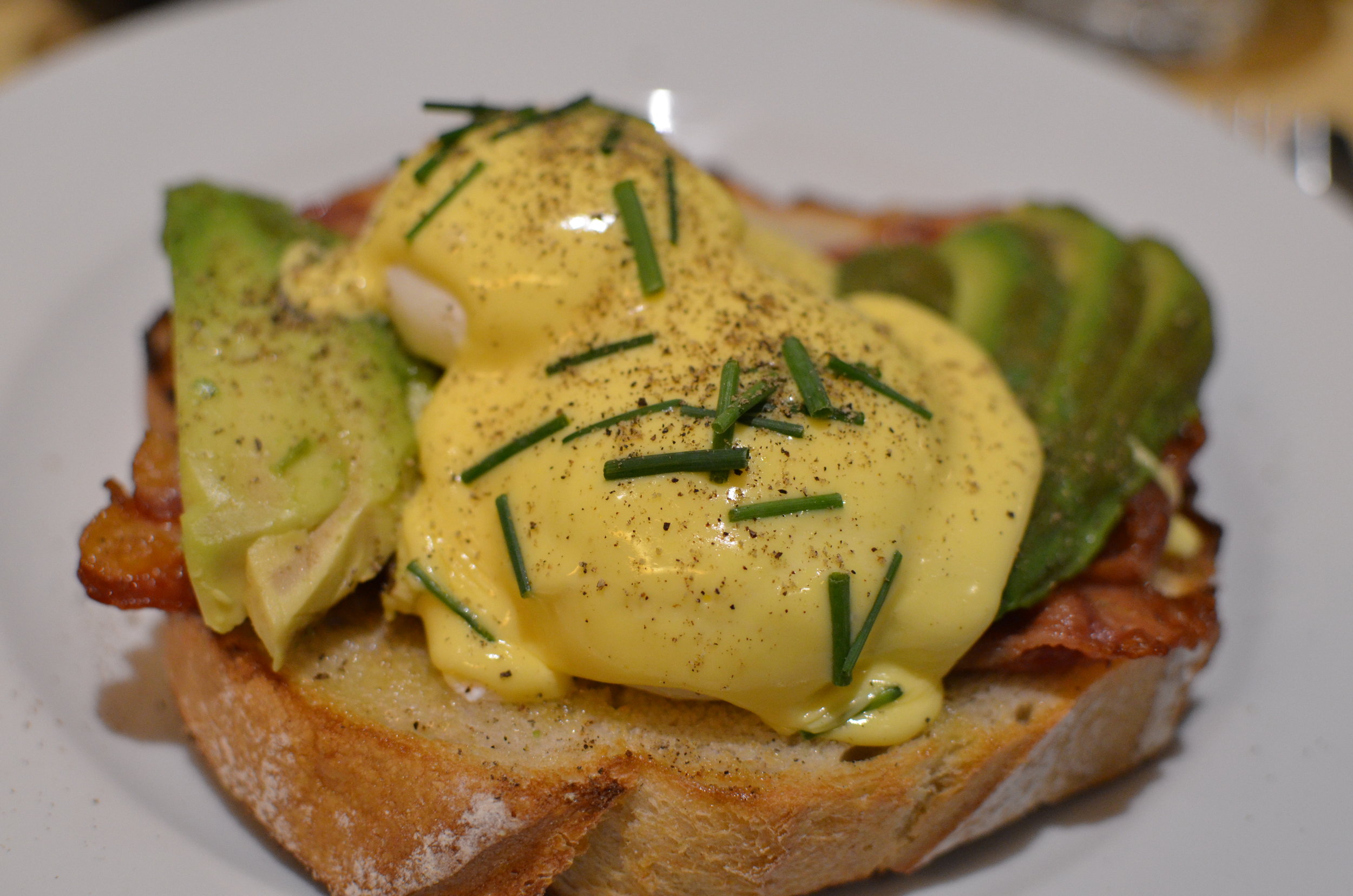 Egg benedict on sourdough