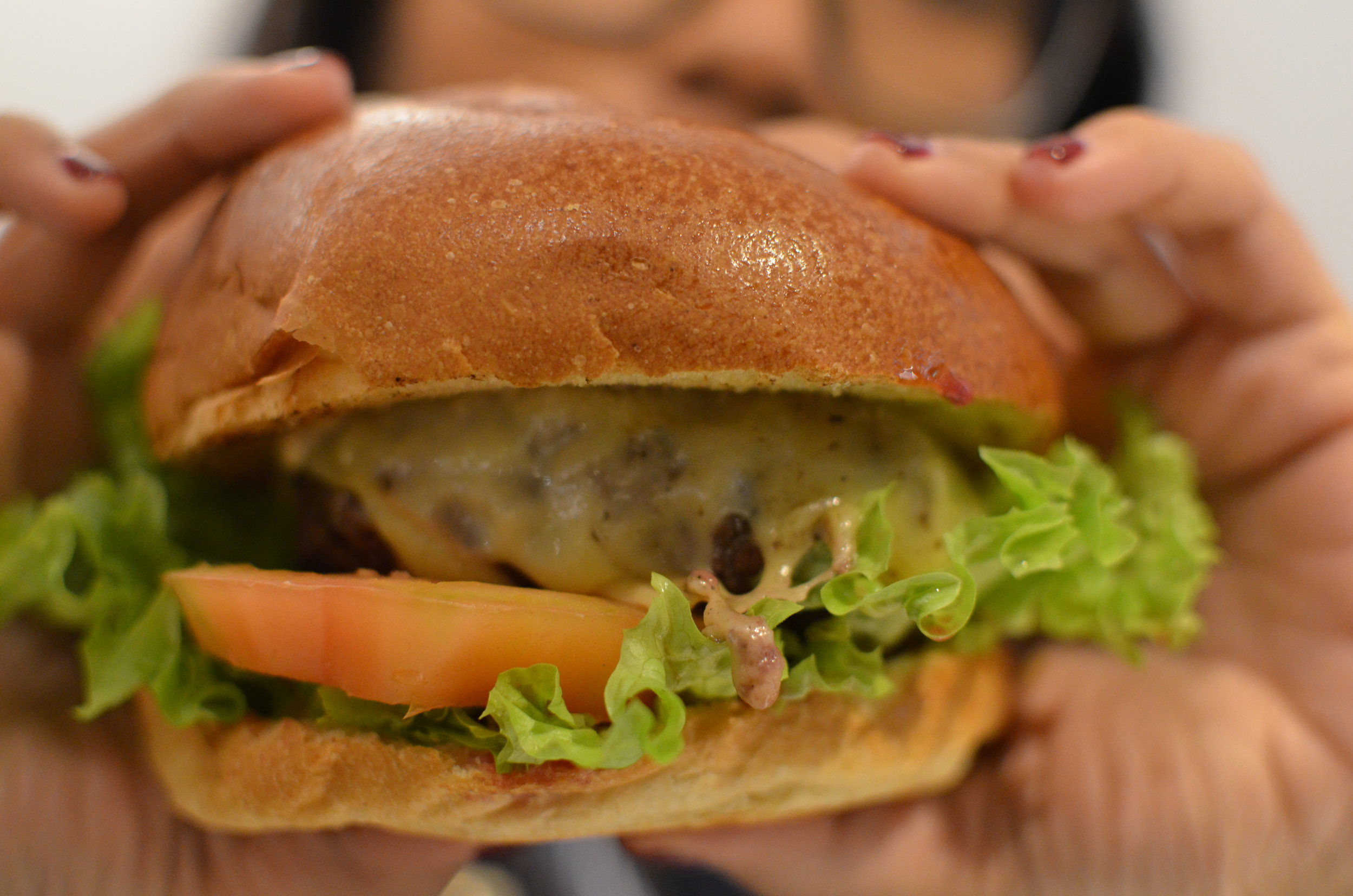The Butcher with cheese- Prime Aberdeen Angus beef, lettuce, tomato, gherkin, grilled onion & Dutch Edam cheese.