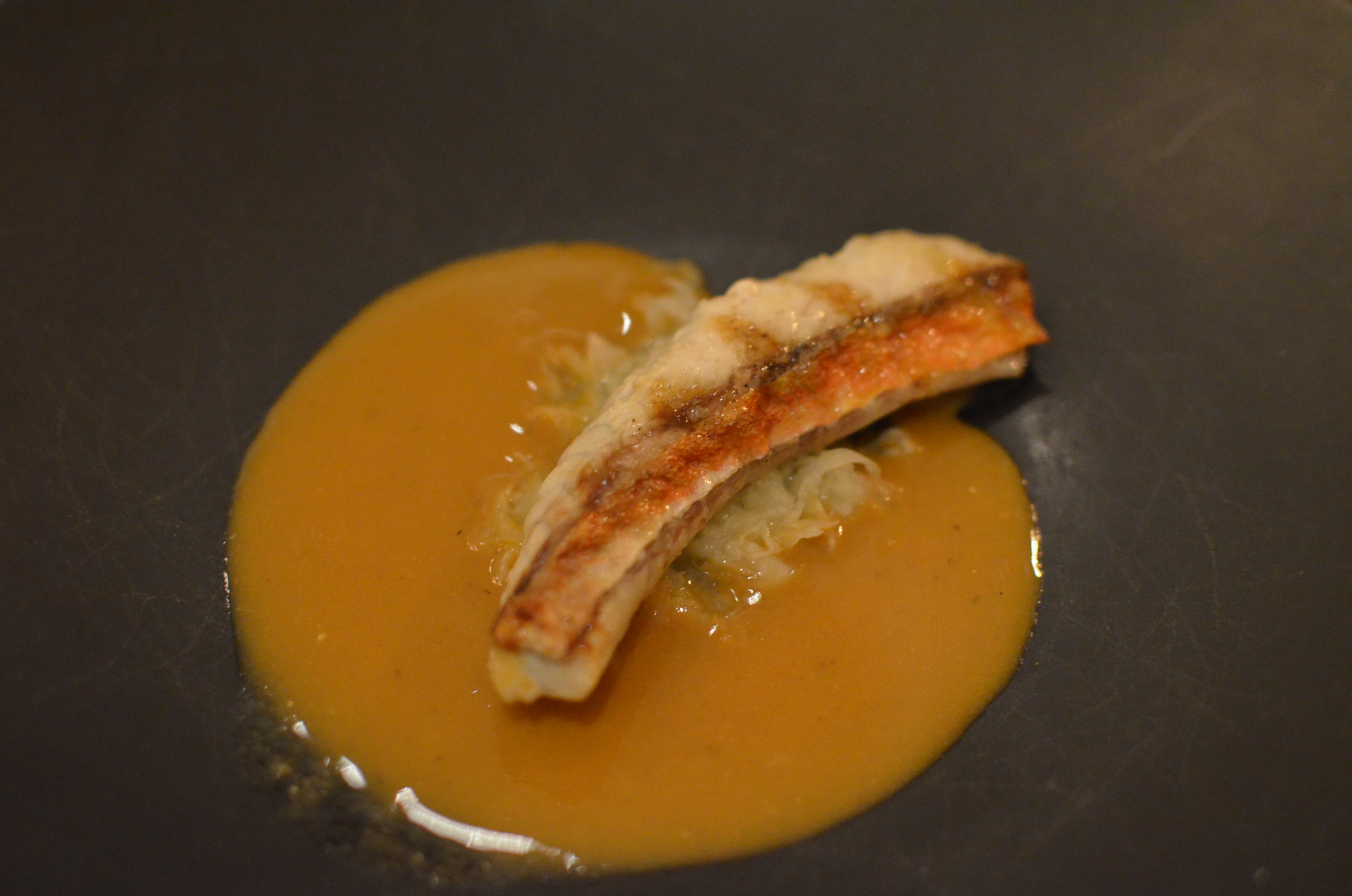 Red gurnard of the char grill