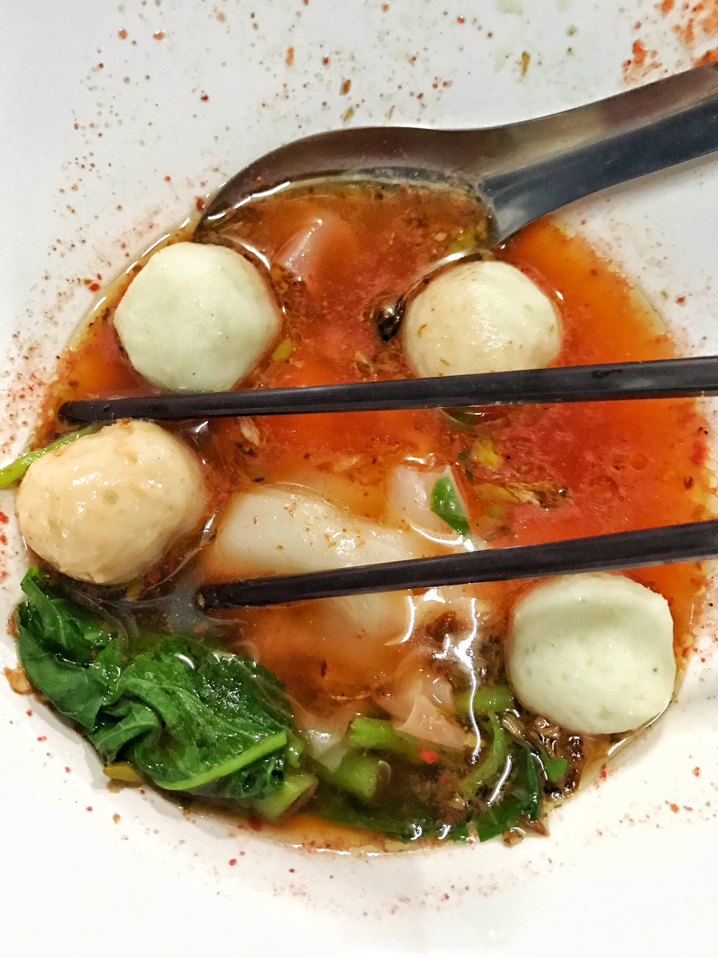Fish ball soup with noodles
