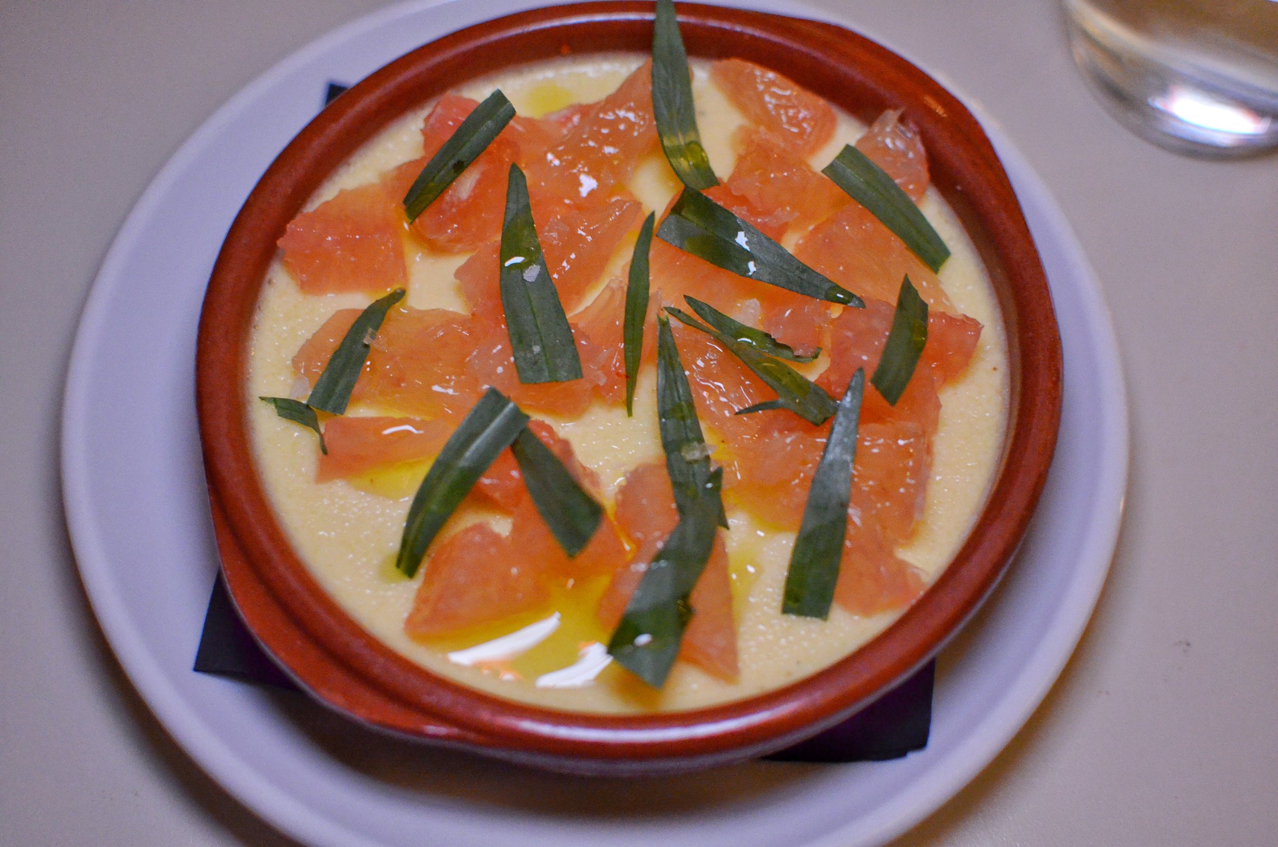 Flan with blood orange