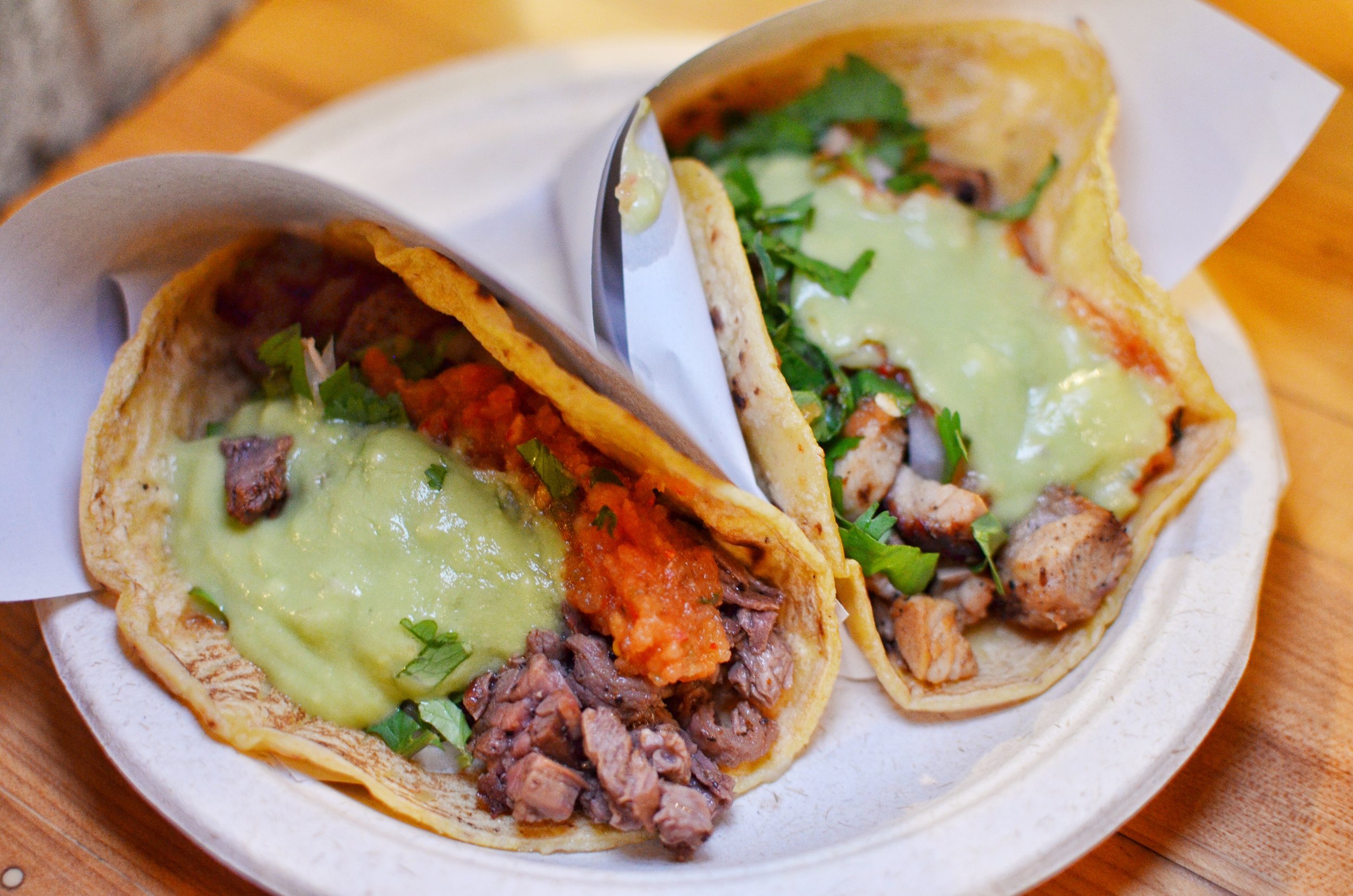Chicken and steak tacos
