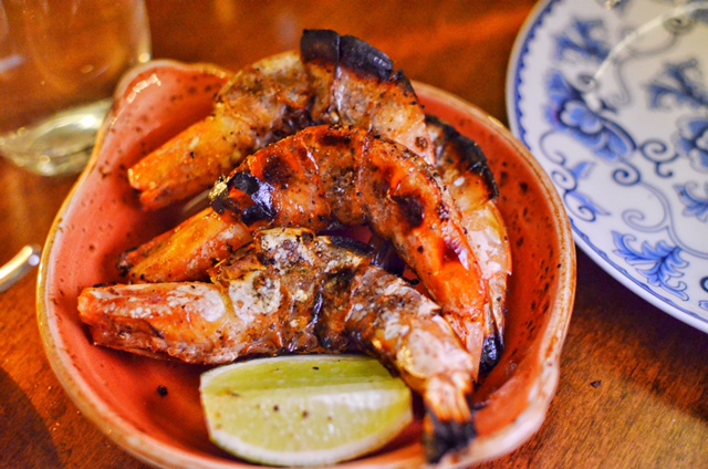 Black Pepper Shrimp, tandoor fired with fresh lime juice