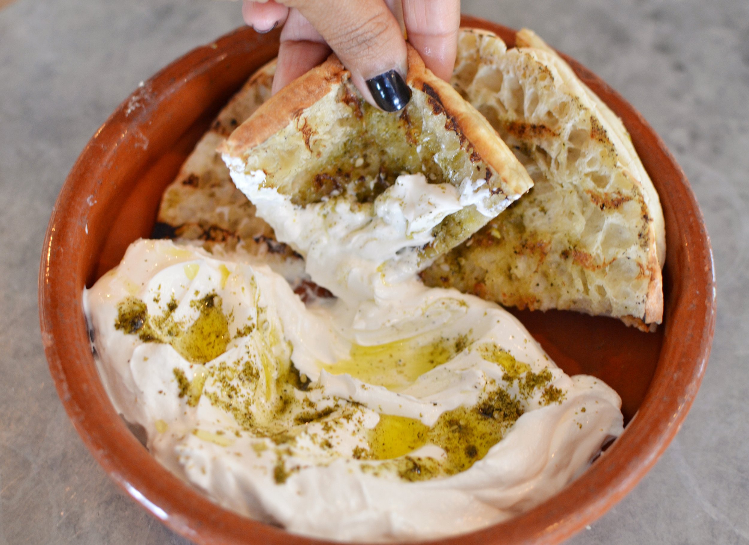 Labne with pita bread