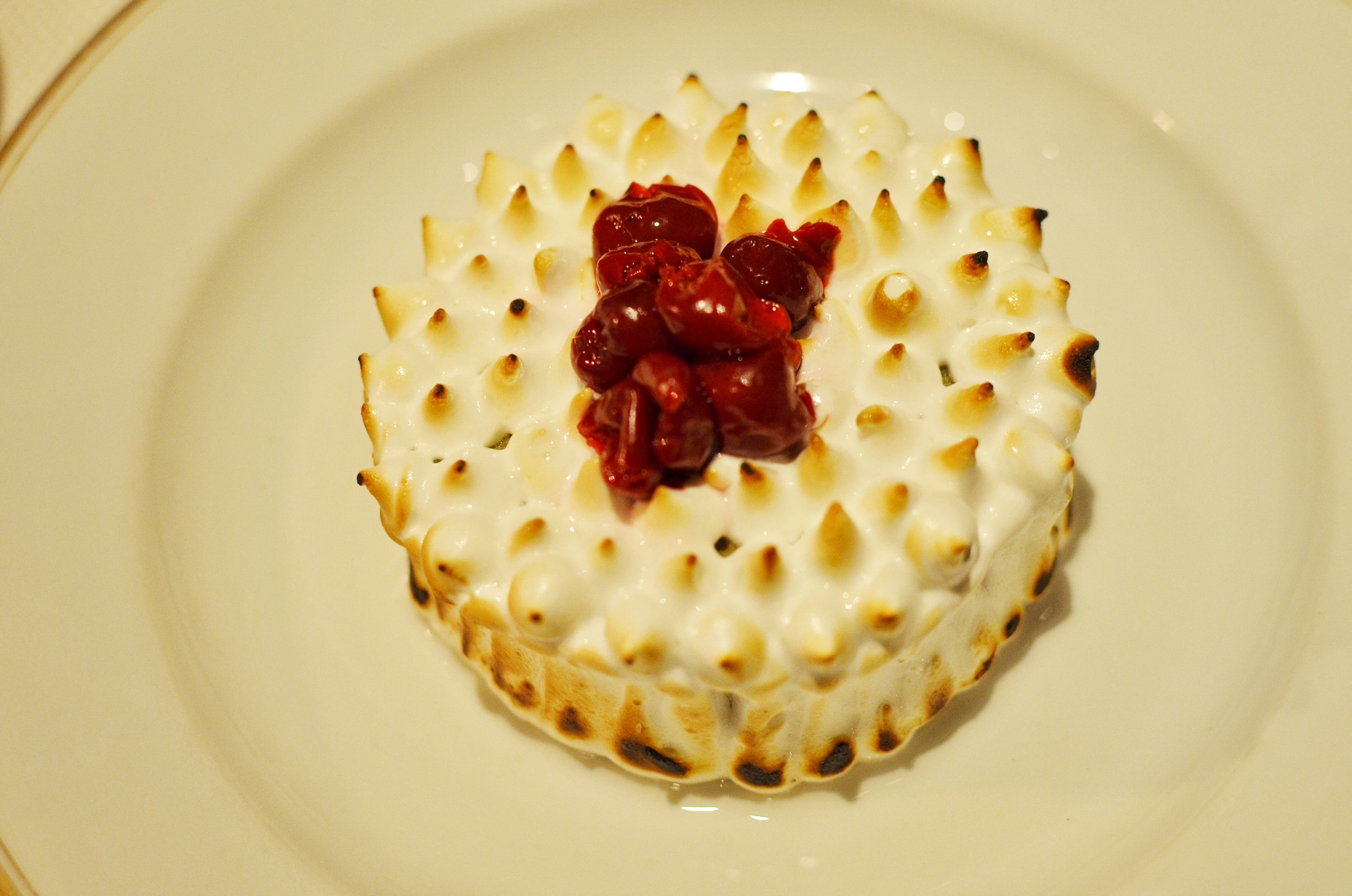 pistachio ice cream, cherries, kirsch