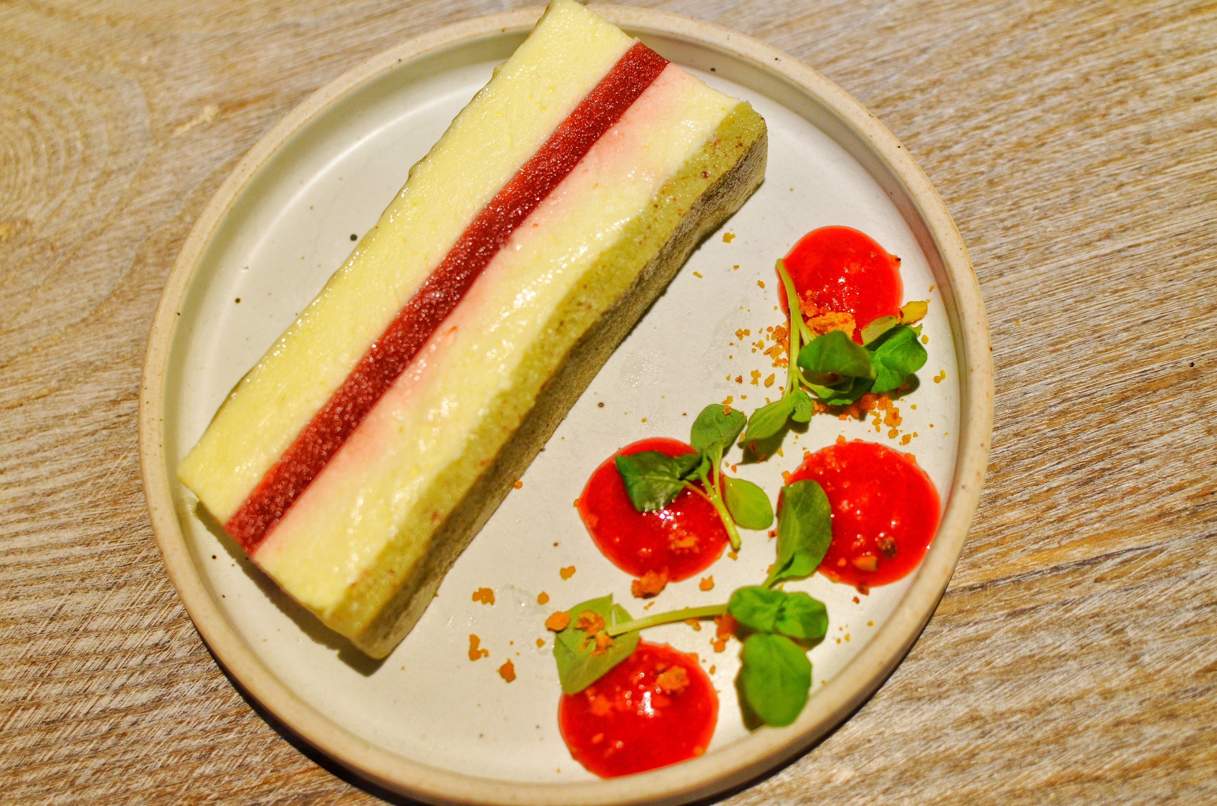 STRAWBERRY CHEESE MOUSSE CAKE- Pistachio, Mint