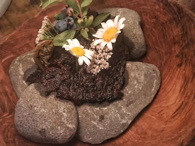 Foraging: fiddleheads, daisy, berries, yarrow flowers