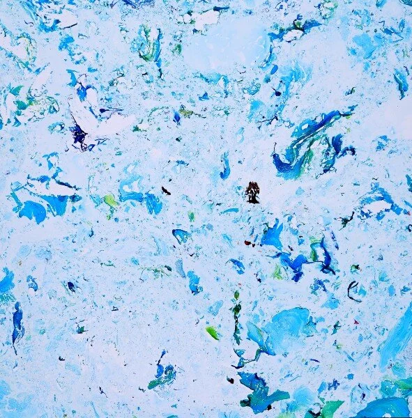 Living 3 - Oil painting on PVC - ( 100 x 100 cm )