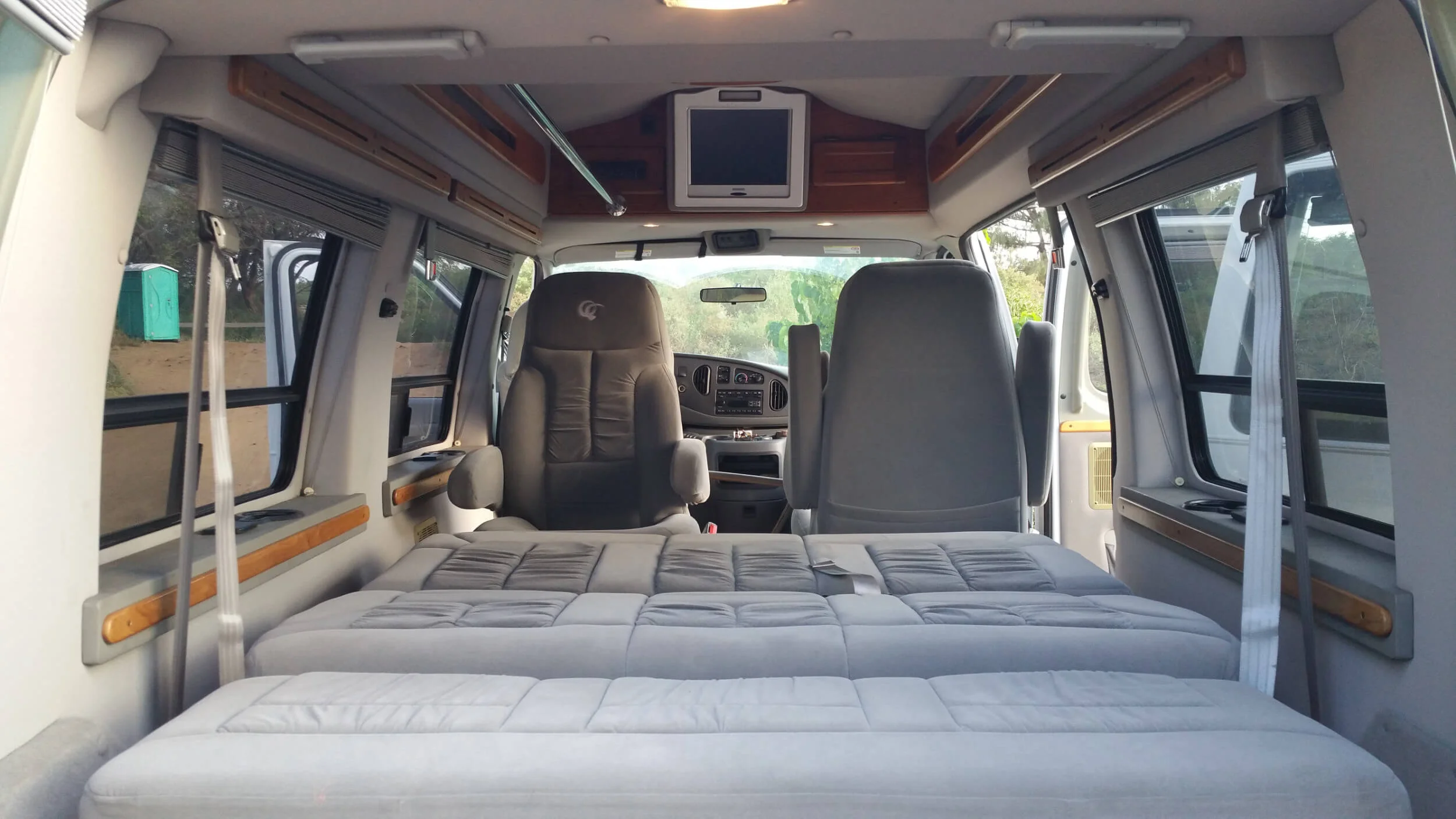 Ford E-Series Campervan Fold out bed Rear.jpg