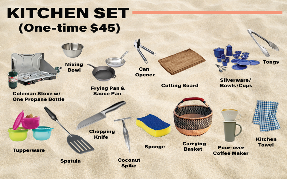 Complete Kitchen Set - A one-time $45 for your whole trip