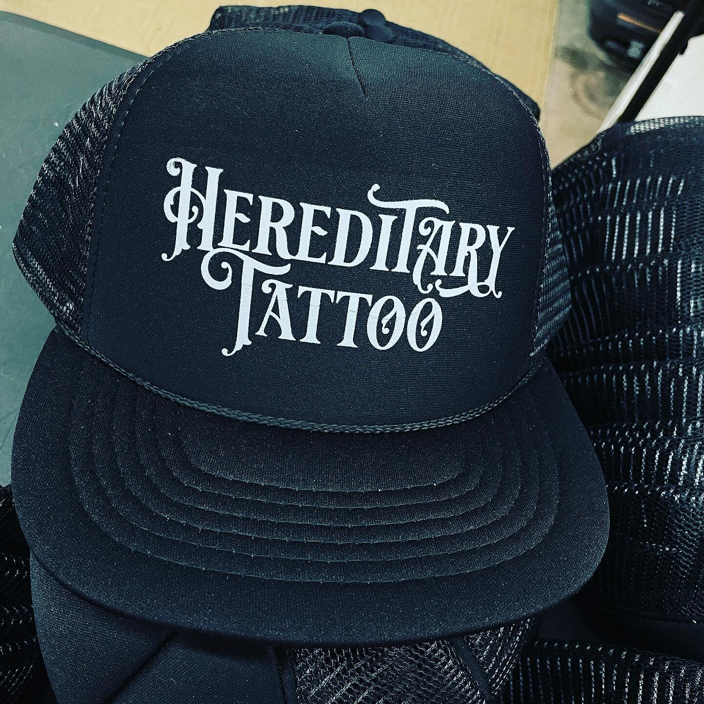 Need custom merch? Let us know what you need, we&rsquo;ll get back to you with pricing. #custom #apparel #tshirt #hat #merch #ink #screenprinting #spaceboyclothing #wilmde #hereditarytattoo