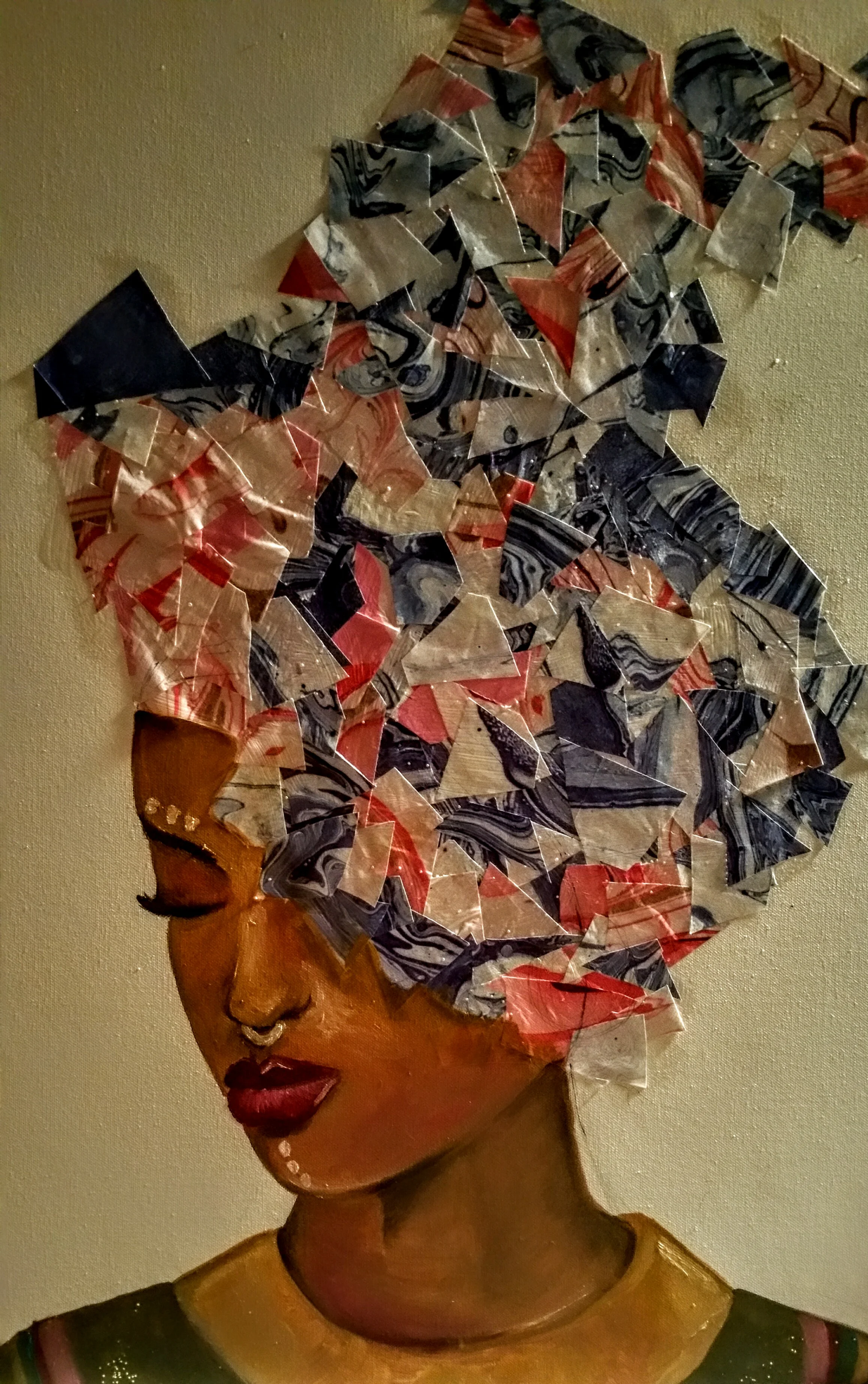 * A Word of Prayer" Collaboration with India Wilson 22 x 28 " Mixed Media on Canvas 2016 