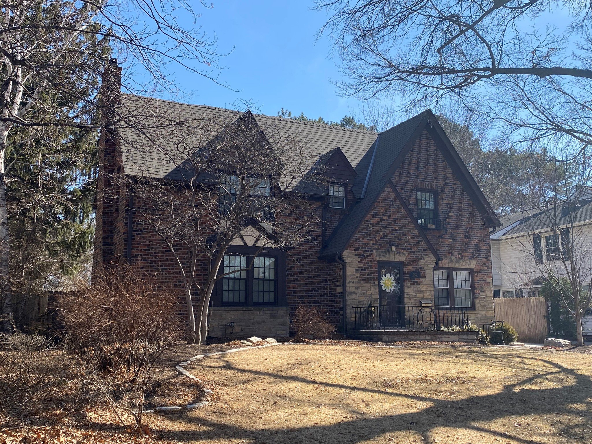 Known as the Caplan-Mohr House, this is one of two locally landmarked homes in the Woodsshire National Register Historic District. The Caplan House is significant both as a distinctive example of a Tudor Revival style house of the early 1930s, and al