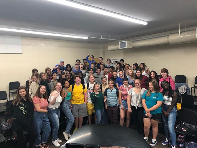 all of us today during show choir! worked on our section parody wars to have a little friendly competition tomorrow, the winners get their section name and year on the ukulele