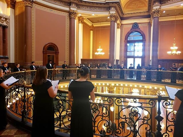 .@lhsrails Chamber Choir ended their city tour at the state capitol building! What a great (and long) day!