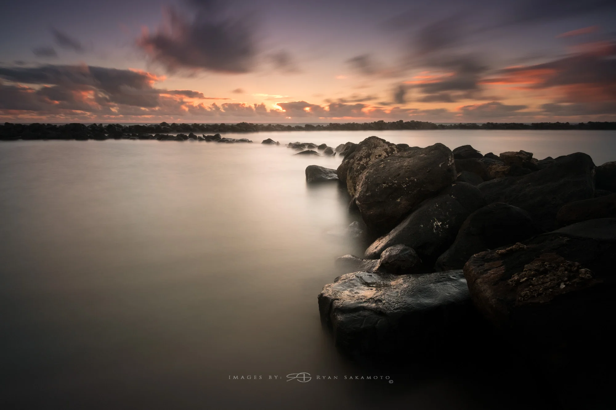 Kauai Sunrise Lee Filter Big Stopper & 3 stop medium grad Fuji XPro 2 | 60 sec. | f/11| ISO 200 | Zeiss Touit 2.8/12mm Edited in Lightroom & Photoshop CC 2015 Copyright 2016 Ryan Sakamoto, All rights reserved
