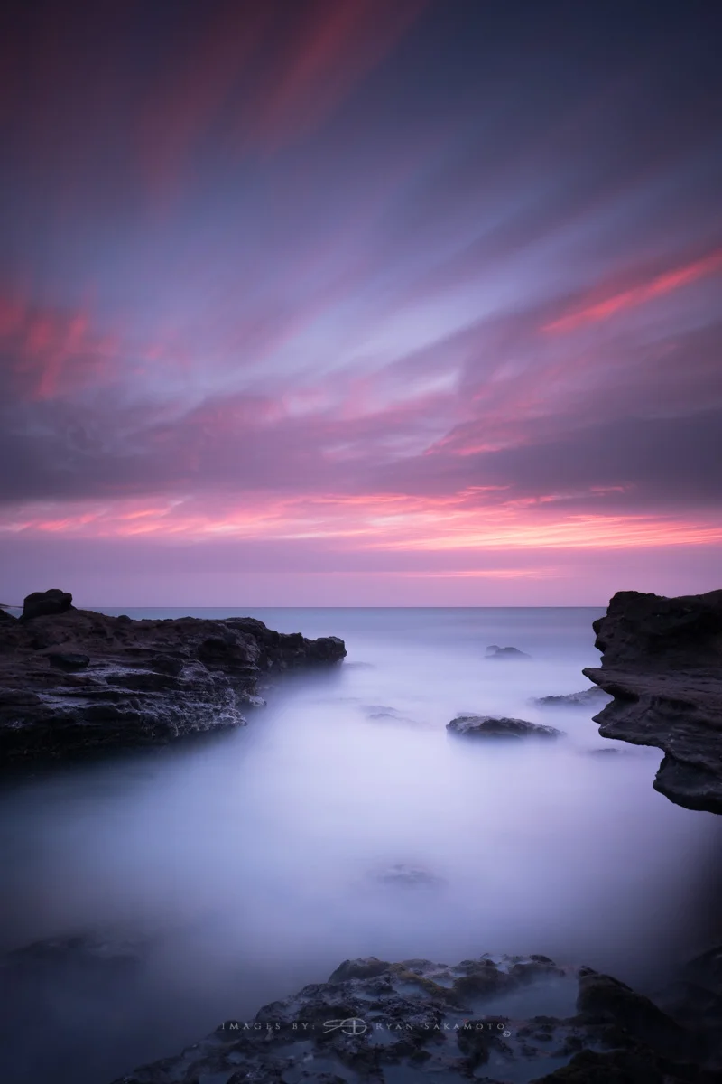 Sunrise from Sandy Beach Hawaii Lee Filter Little Stopper & 4 stop med grad Fuji XT2 | 257 sec. | f/8 | ISO 200 | XF16mm f/1.4 R WR Edited in Lightroom CC 2017 Copyright 2017 Ryan Sakamoto, All rights reserved