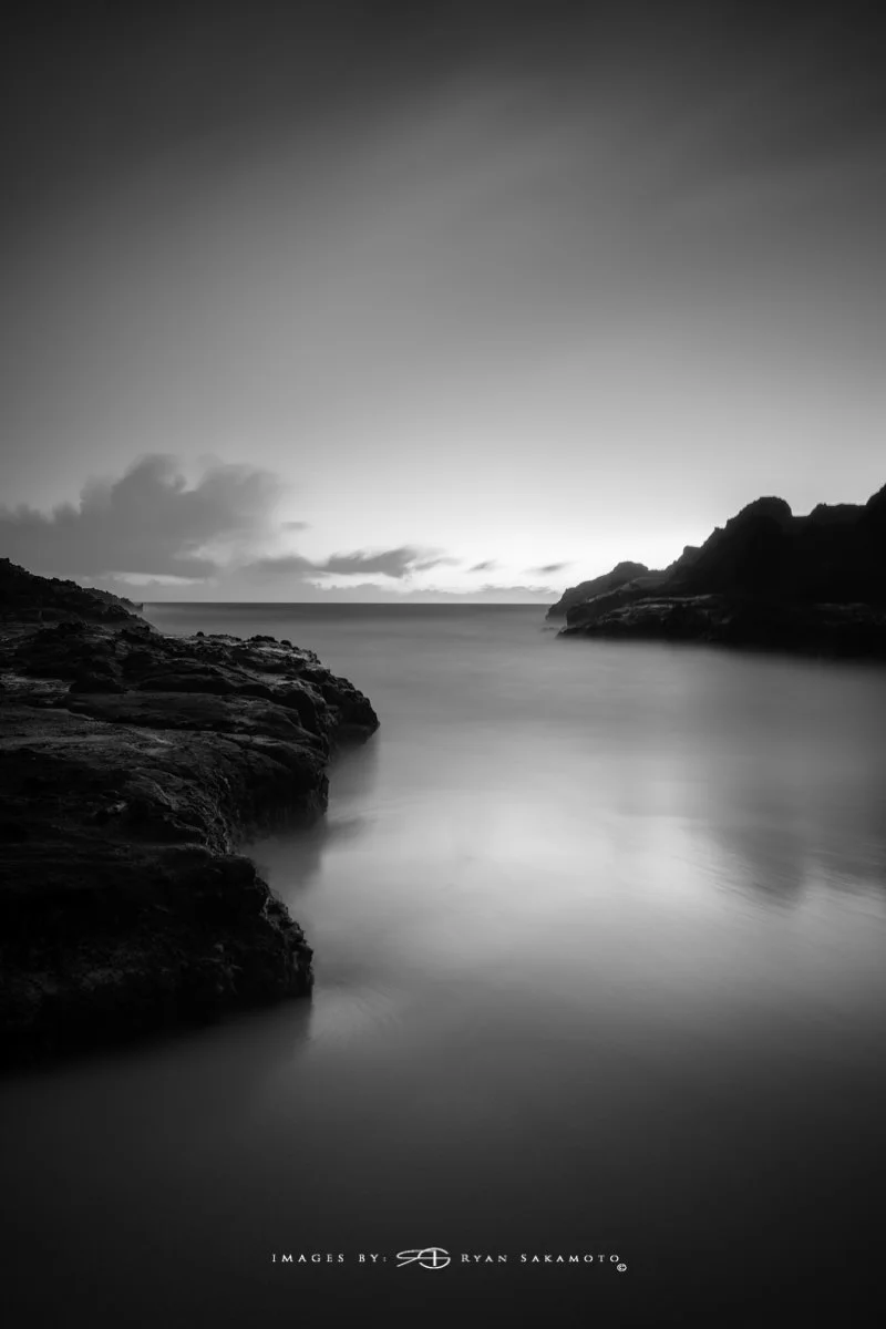 Sunrise from Da Eastside, Hawaii Fine Art, Long Exposure, Wave Photography Sony A7R III | 242 sec. | f/8 | ISO 100 | Sony FE 100-400mm GM OSS + 1.4X Teleconverter Edited in Lightroom Classic & Photoshop CC 2018 Copyright 2018 Ryan Sakamoto, All rights reserved