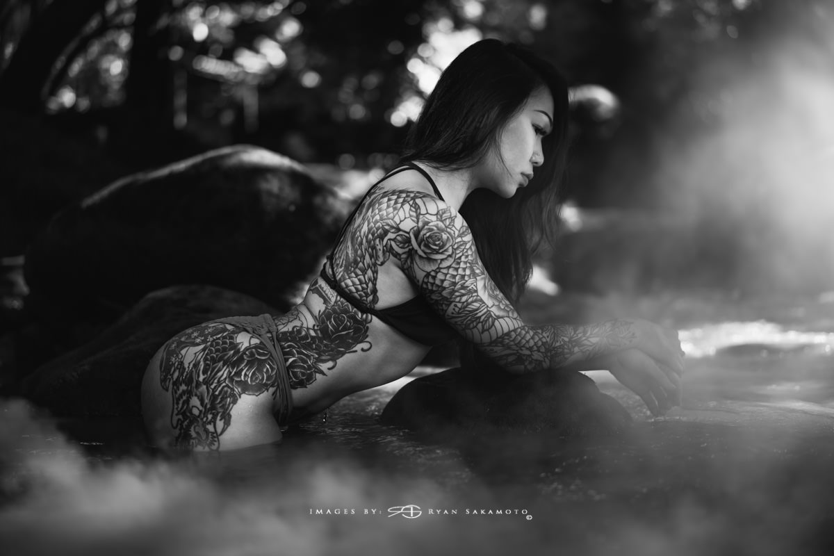Inked Swimsuit Shoot Model: Kehau, @kemeow Sony A7R III | 1/250 sec. | f/1.8 | ISO 50 | Sony FE 55mm F1.8 ZA Assistant 1: Dave @ dkfphotoworks Assistant 2: Reid @ _reid_f_ Edited in Lightroom Classic & Photoshop CC 2018 Copyright 2018 Ryan Sakamoto, All rights reserved