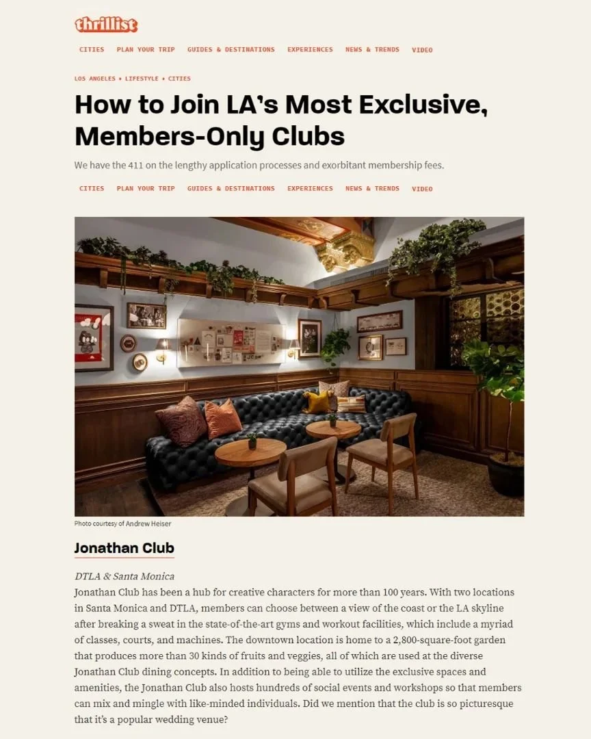▪️ My photograph of the @jonathanclub Tap Room featured by @thrillist ✨