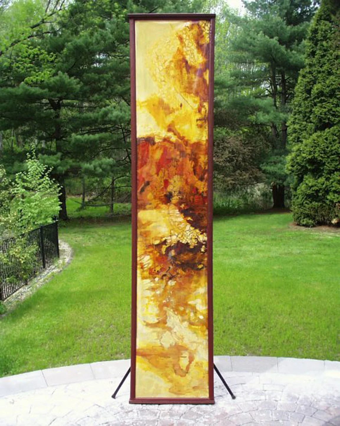 Shadow Scroll #2 oil on stretched paper with custom wooden frame 36" x 111"