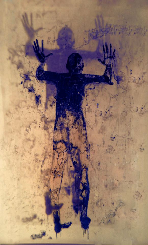 Shadow Man ink on plexiglass 72" x 48"