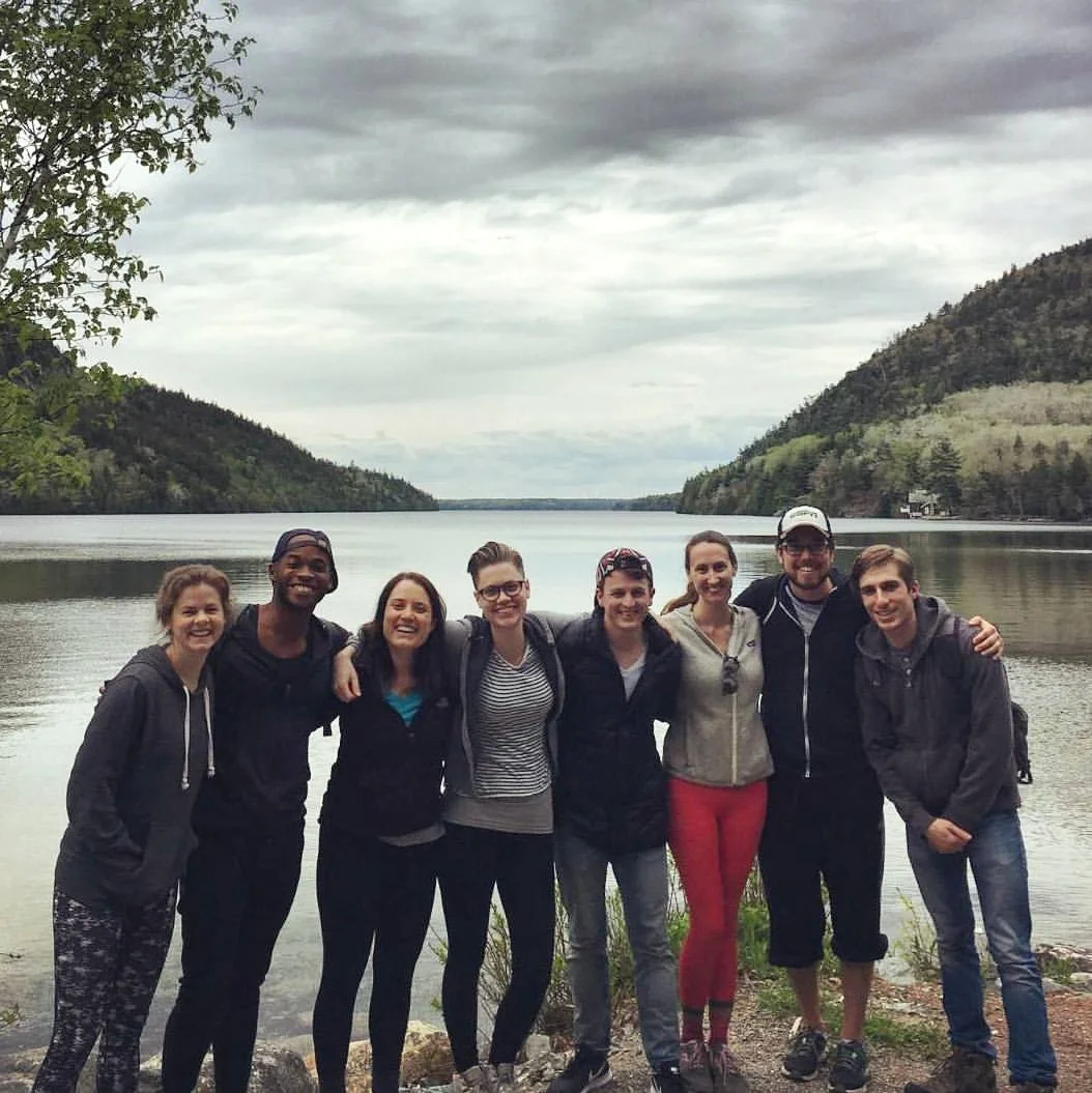 Cast and creative team of the Barn Arts Collective workshop of Outlaw on Mount Desert Island, ME, May 2017