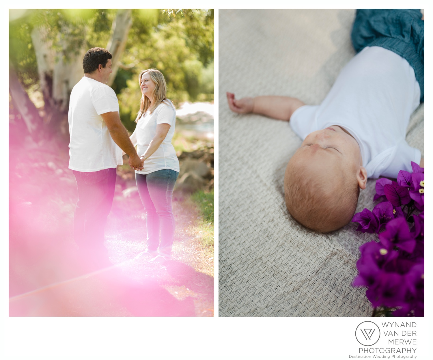 Family photography next to a river