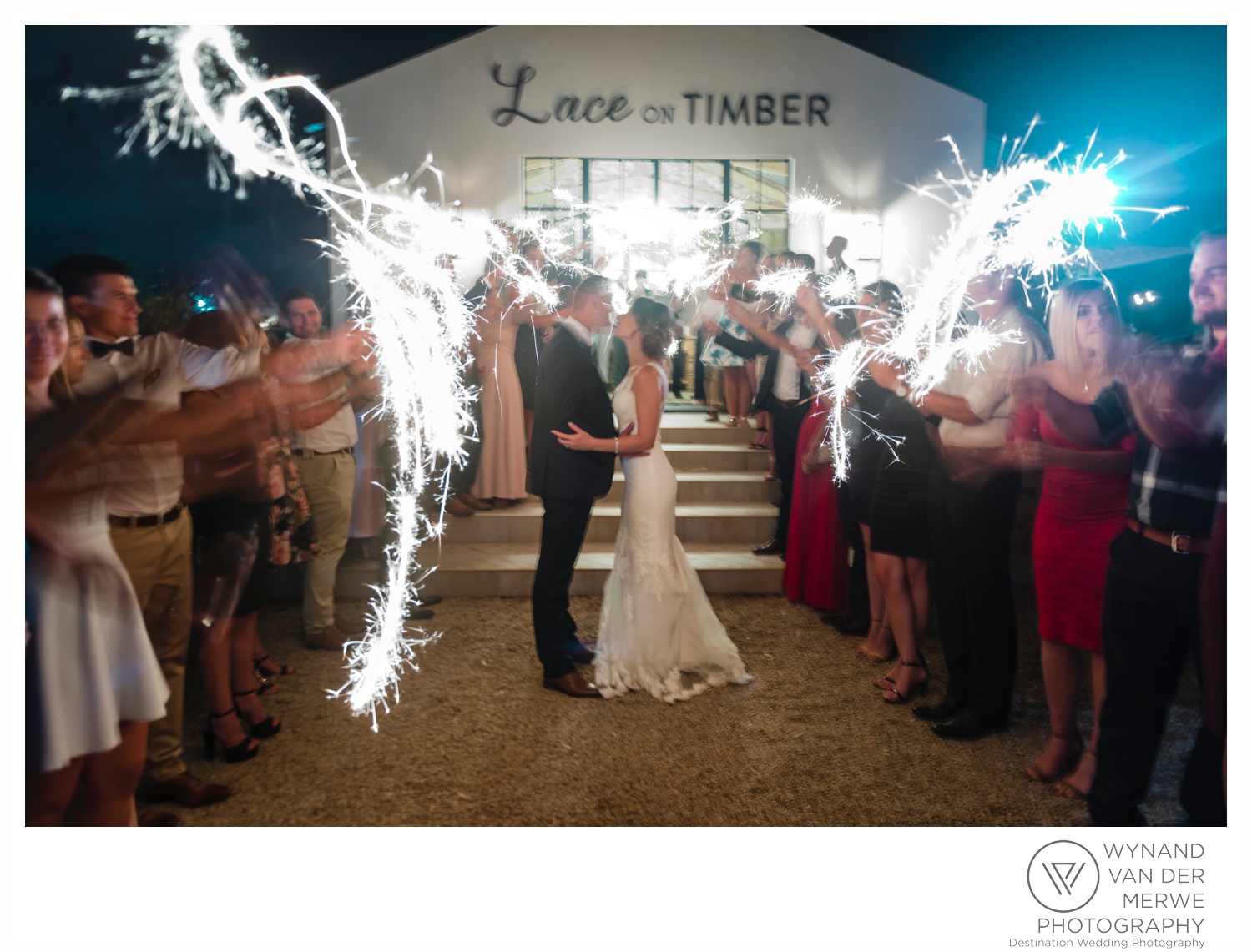 Beautiful Lace on Timber Wedding