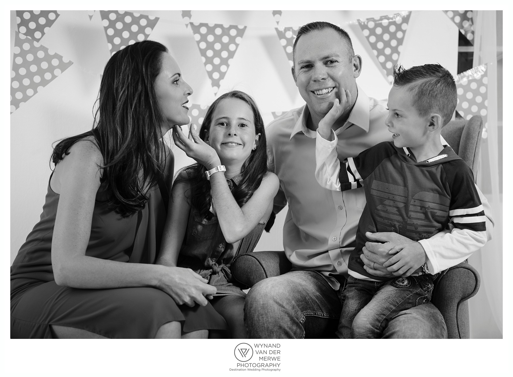 Colorful family shoot in studio