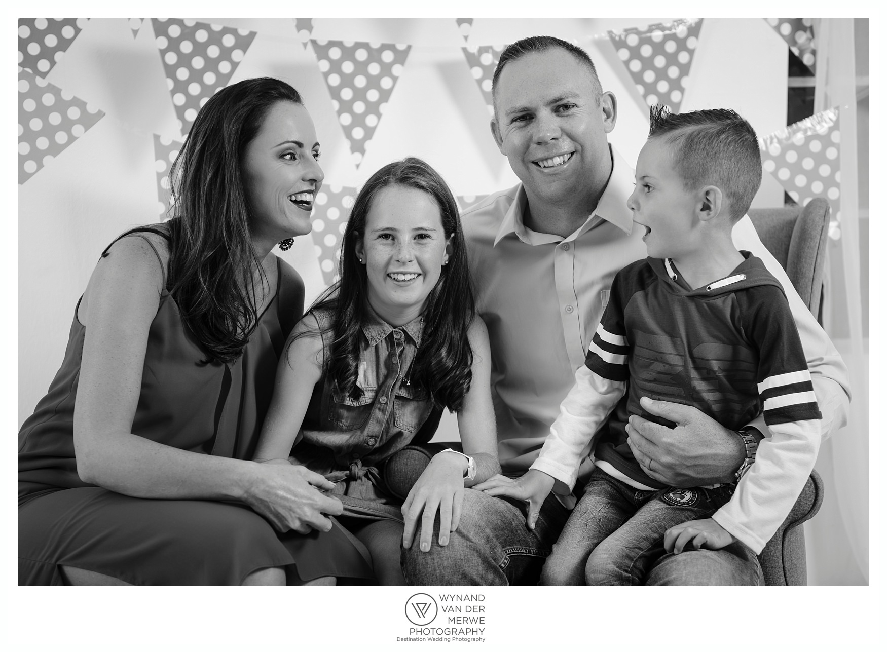 Colorful family shoot in studio