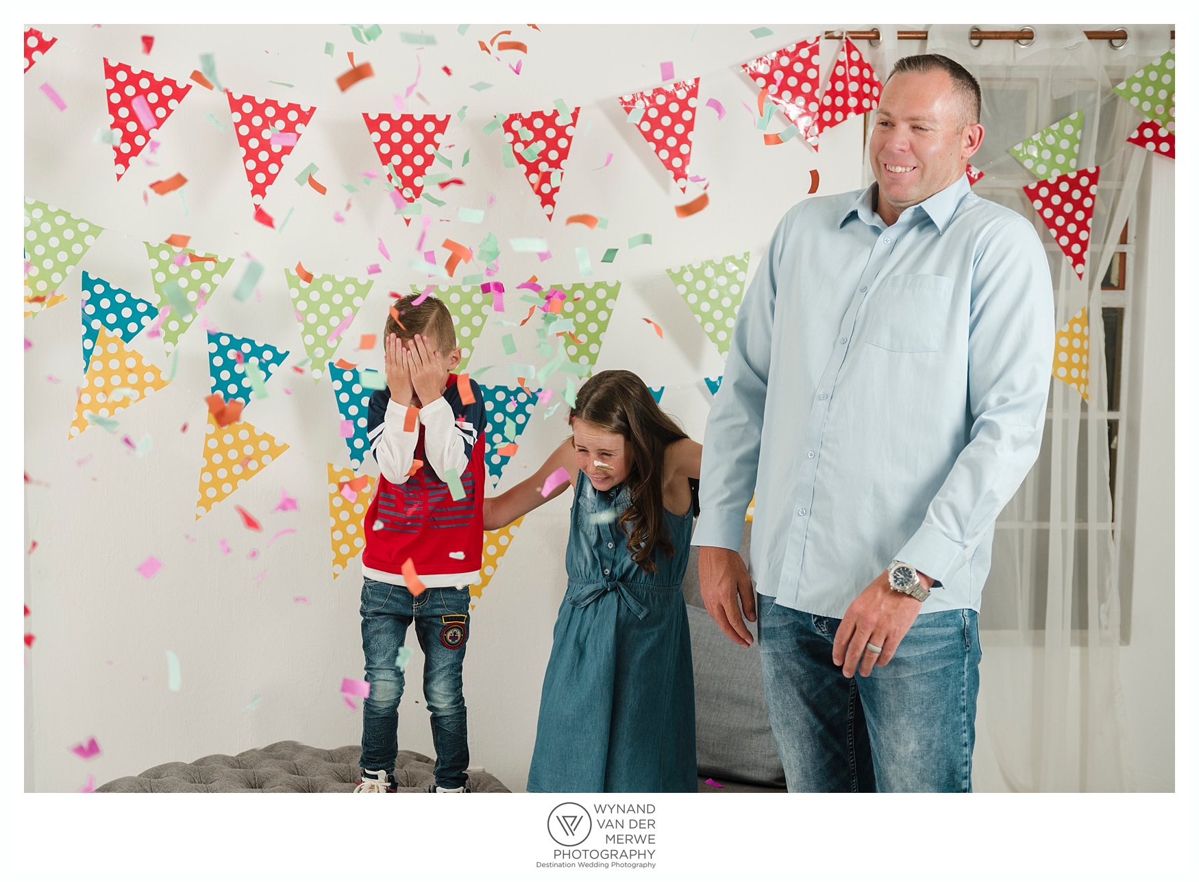 Colorful family shoot in studio