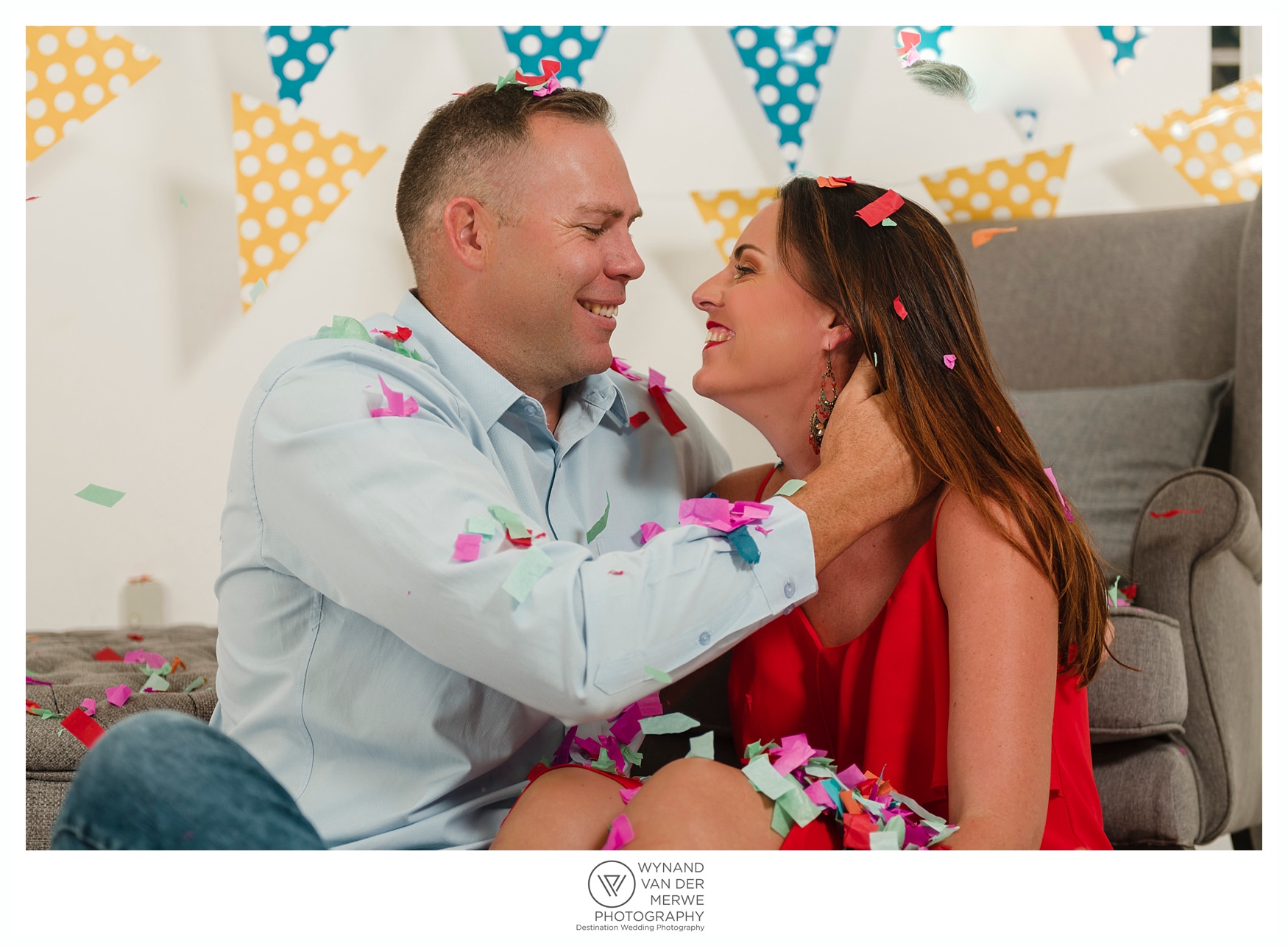 Colorful family shoot in studio