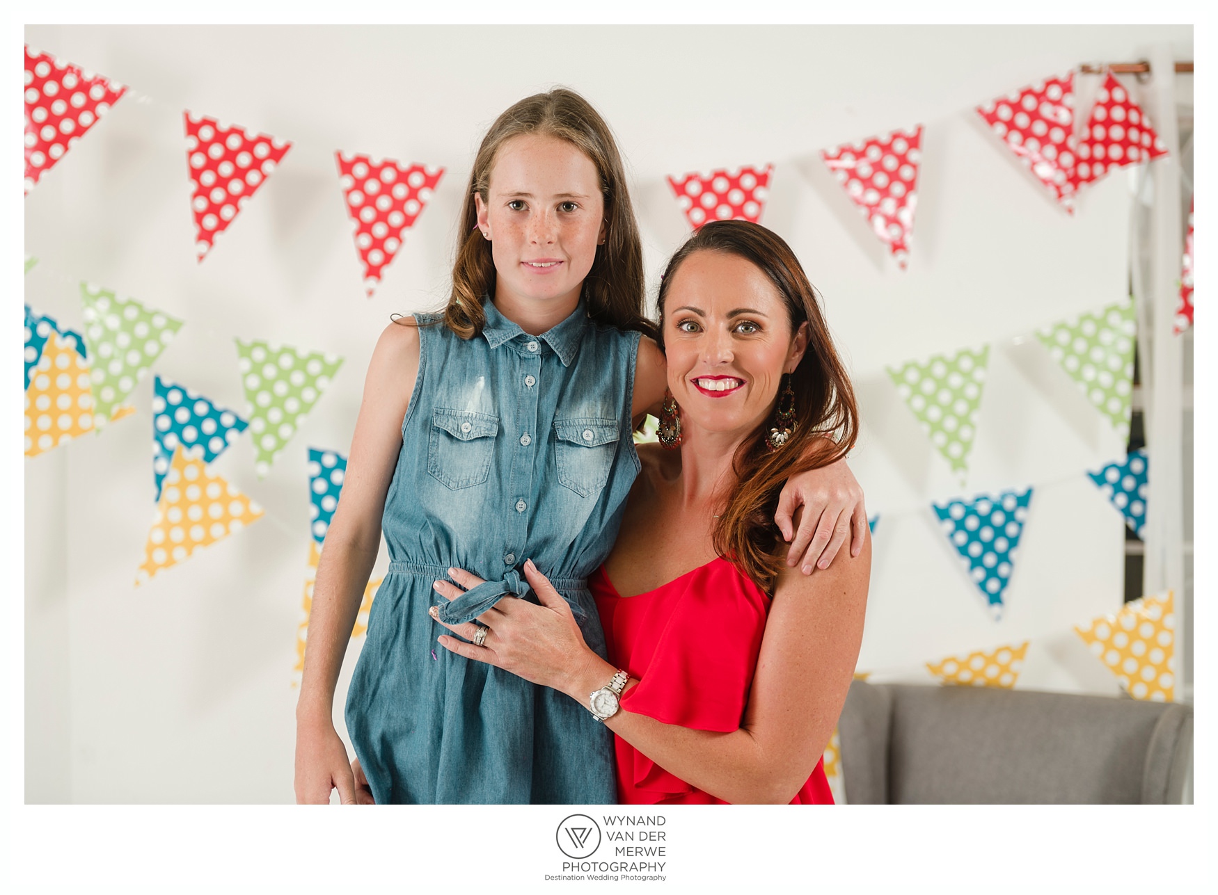 Colorful family shoot in studio