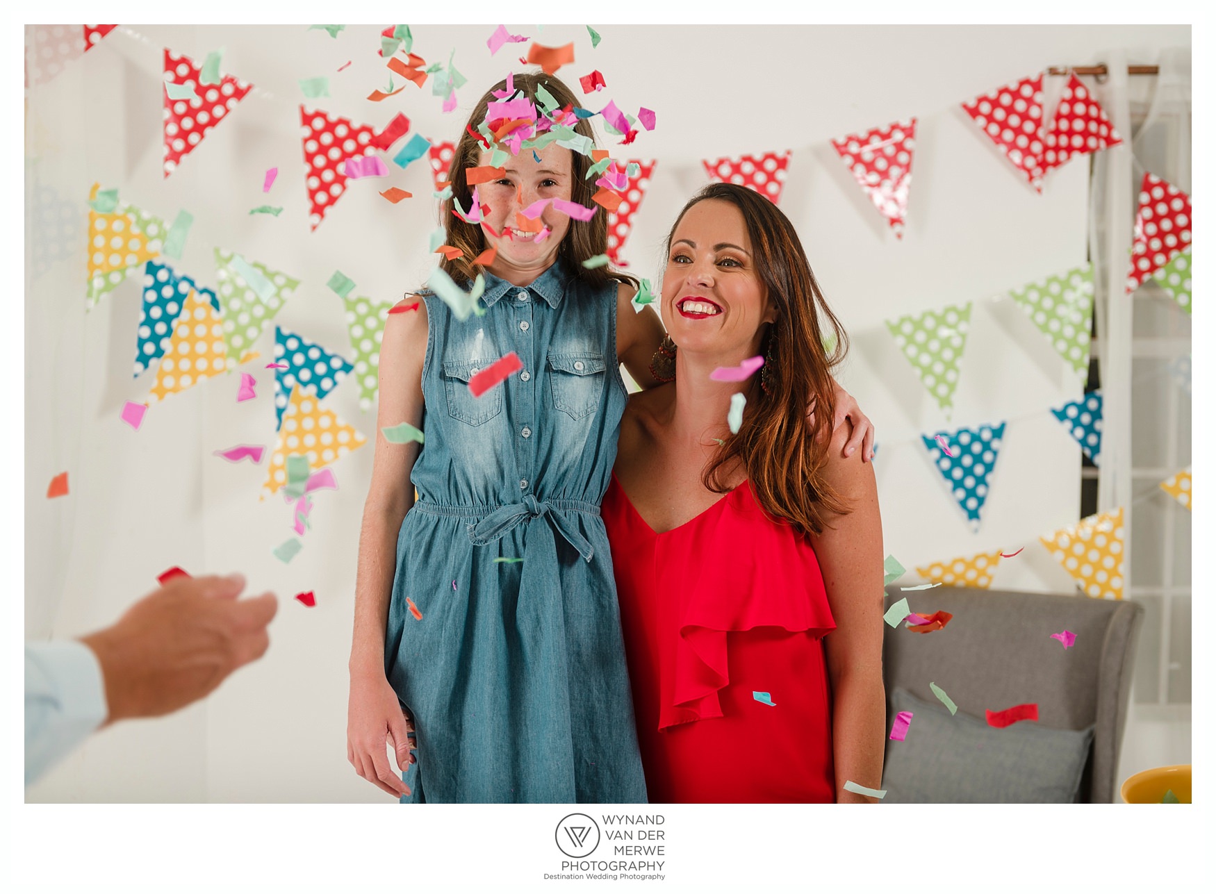 Colorful family shoot in studio