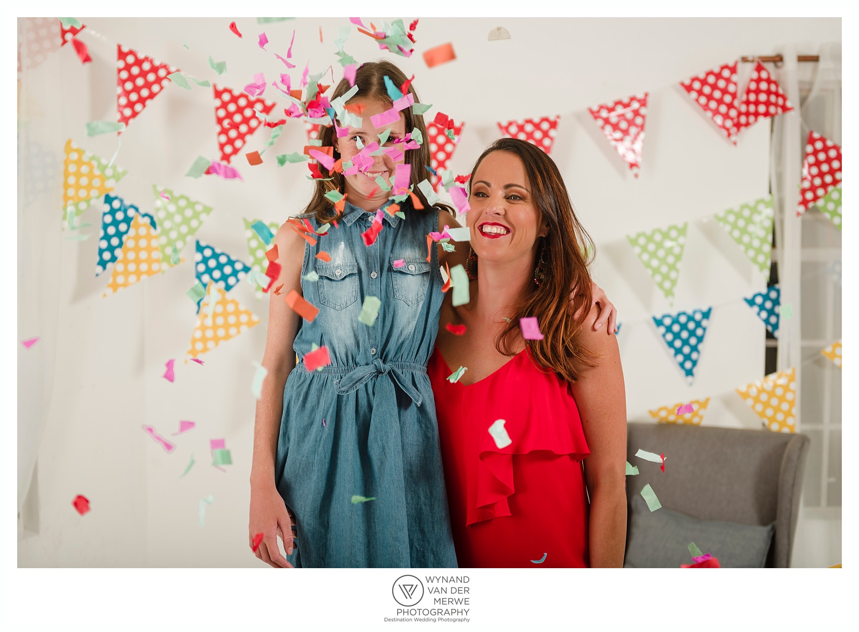 Colorful family shoot in studio