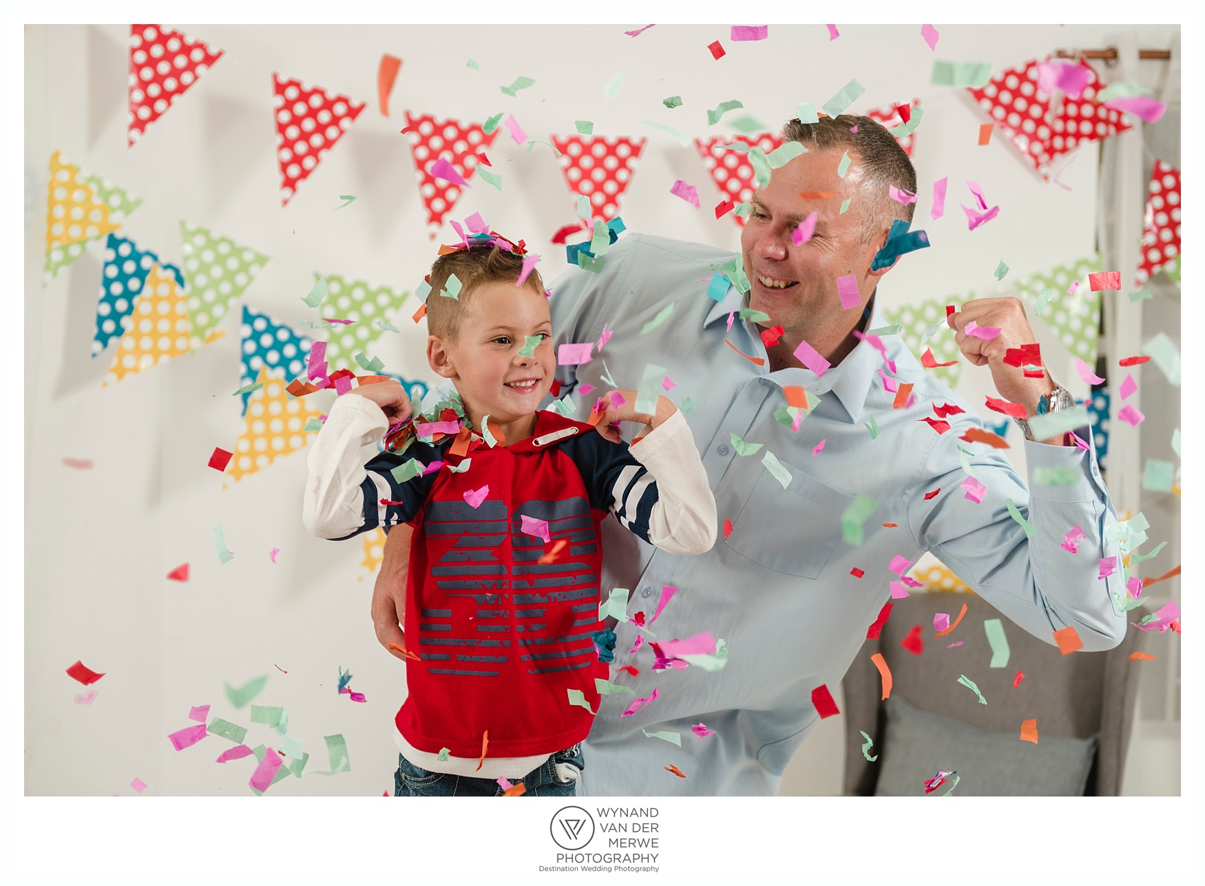 Colorful family shoot in studio