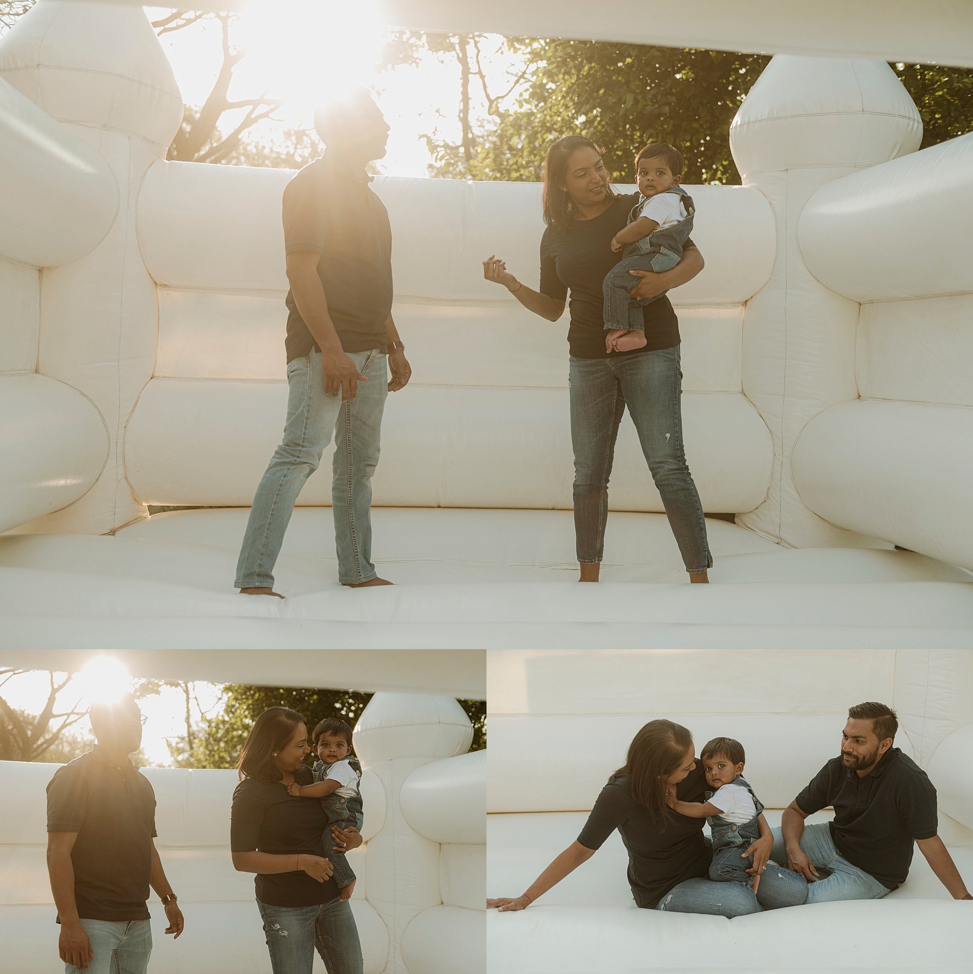 White Jumping Castle family session